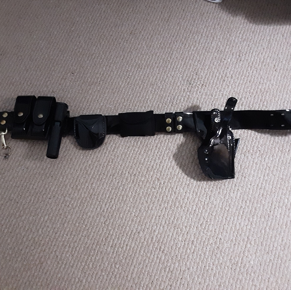 Security patent leather belt